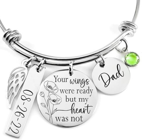 personalized memorial bracelet, loss of loved one, mom dad loss, sympathy gift, condolence jewelry, remembrance bracelet in Saudi Arabia