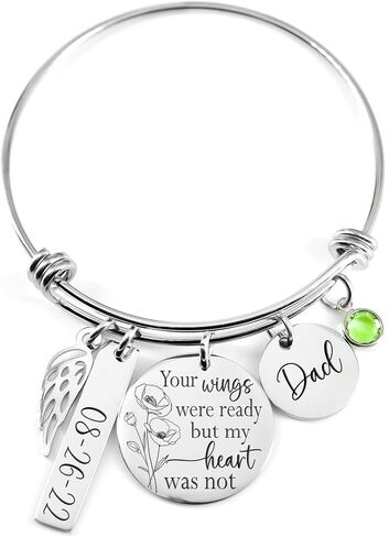 personalized memorial bracelet, loss of loved one, mom dad loss, sympathy gift, condolence jewelry, remembrance bracelet in Saudi Arabia