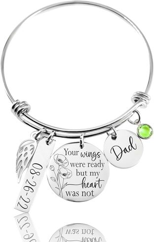 personalized memorial bracelet, loss of loved one, mom dad loss, sympathy gift, condolence jewelry, remembrance bracelet in Saudi Arabia