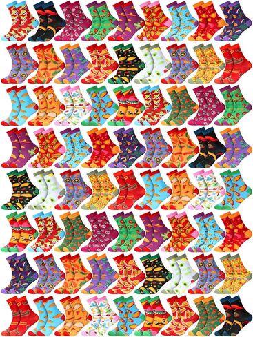Shinymoon 72 Pairs Mexican Taco Socks Bulk for Men Women Novelty Cinco De Mayo Gifts for Mexican Fiesta Day(Mexican) in Kuwait