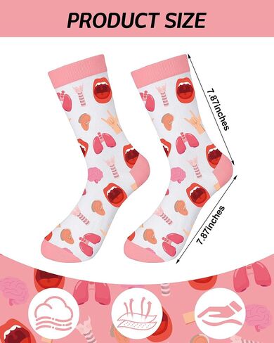 Eurzom 8 Pairs Speech Socks Speech Language Pathologists Gifts for Women Cute Motivational Slp Socks Therapist Appreciation Gift for Teacher Therapist Pathologist Coworker in Kuwait
