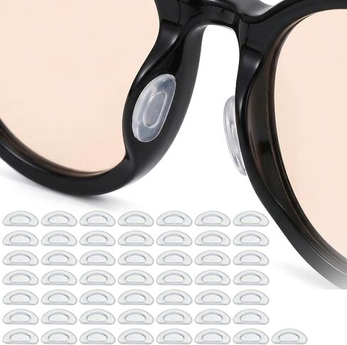 25 Pairs Eyeglass Nose Pads, 2 mm Thickness Adhesive Antislip Nose Pads for Glasses with Airbag Cushion, Soft Silicone Glasses Grips for Plastic Frames Sunglasses, Eyeglasses & Reading (Clear) in Kuwait