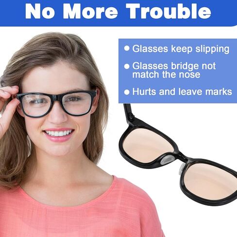 25 Pairs Eyeglass Nose Pads, 2 mm Thickness Adhesive Antislip Nose Pads for Glasses with Airbag Cushion, Soft Silicone Glasses Grips for Plastic Frames Sunglasses, Eyeglasses & Reading (Clear) in Kuwait