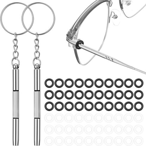 60 Pcs Eyeglass Hinge Tighteners Eyeglass Repair Kits Silicone Frame Grips Universal Eye Glass Tightening Kit with 2 Pcs Screwdrivers for Women Men Loose Temple Arms Accessories in Kuwait