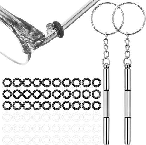 60 Pcs Eyeglass Hinge Tighteners Eyeglass Repair Kits Silicone Frame Grips Universal Eye Glass Tightening Kit with 2 Pcs Screwdrivers for Women Men Loose Temple Arms Accessories in Kuwait