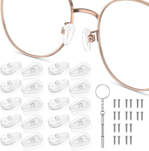 10 Pairs Eyeglass Nose Pads, Anti Slip Glasses Nose Pads, Soft Silicone Air Chamber Nose Pads for Replace Nose Pads in Kuwait