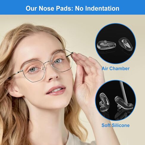 10 Pairs Eyeglass Nose Pads, Anti Slip Glasses Nose Pads, Soft Silicone Air Chamber Nose Pads for Replace Nose Pads in Kuwait