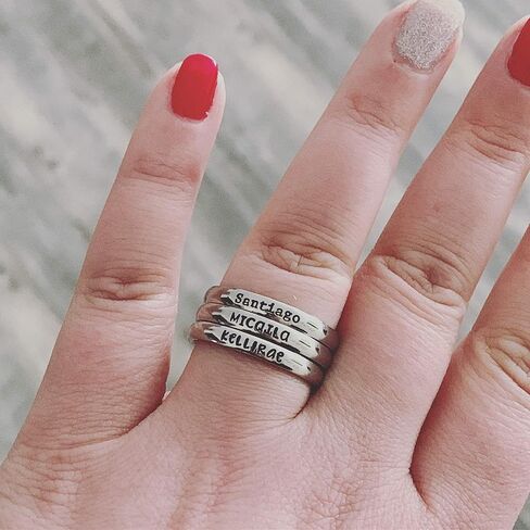 3mm *Shiny Finish* Stackable Stainless Steel Personalized Custom Stacking Name Ring(s) in Kuwait