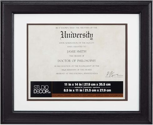 Studio Decor 11" x 14" Brown Document Frame with Double Mat in Kuwait