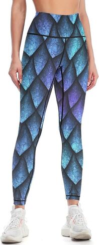 Dragons Scale Yoga Pants Womans Gym Leggings Elastic Fit Bottoms Sport Trousers High Waisted Tummy Control Tights in Saudi Arabia