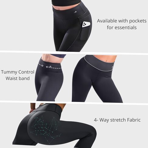 CompressionZ Tummy Control Compression Leggings for Women (Black-S) & High Waisted Capri Workout Yoga Pants (Black-S) Bundle in Saudi Arabia