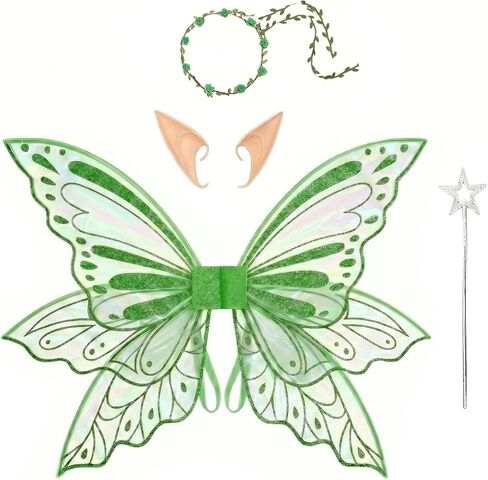 Adult Butterfly Wings 4 pcs Shiny Fairy Butterfly Wings Halloween Costume Accessory for Ideal for Cosplay Party in Saudi Arabia