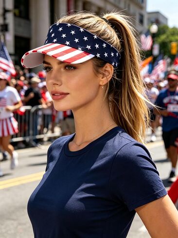 قبعات واقية من الشمس في الرابع من يوليو للنساء والرجال قبعة شمسية رياضية سريعة الجفاف منظمة ليوم مستقل للجولف والتنس والشاطئ in Kuwait