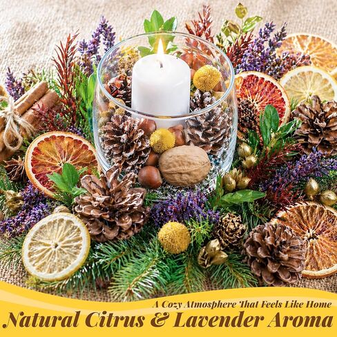 105 PCS DIY Dried Flowers & Fruit Kit, Dried Flowers for Crafts, 15 Types Natural Mixed Lavender and Scented Orange Slices, Perfect for Home Decor, Wedding & Party Arrangement, Wreath, Garland in Saudi Arabia