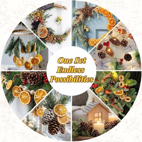 105 PCS DIY Dried Flowers & Fruit Kit, Dried Flowers for Crafts, 15 Types Natural Mixed Lavender and Scented Orange Slices, Perfect for Home Decor, Wedding & Party Arrangement, Wreath, Garland in Saudi Arabia