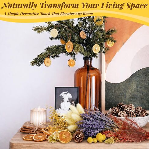105 PCS DIY Dried Flowers & Fruit Kit, Dried Flowers for Crafts, 15 Types Natural Mixed Lavender and Scented Orange Slices, Perfect for Home Decor, Wedding & Party Arrangement, Wreath, Garland in Saudi Arabia