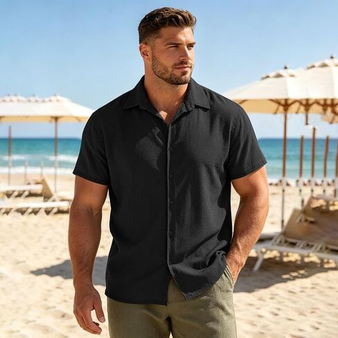 Breeze Polo Shirts for Men Beer Belly Wearbreeze Capri Short Sleeve Collared Casual Golf Shirts Textured Quick Dry in Saudi Arabia