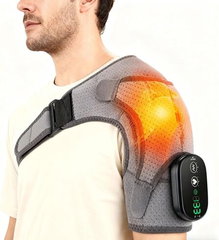 Shoulder Heating Pad with Massage Cordless, Shoulder Massager for Pain Deep Tissue, Heated Shoulder Wrap with Massage in Saudi Arabia