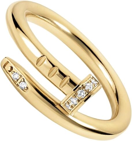 Electric Picks Nailed It Ring for Women, Size 6, 14k Gold Plated Nail-Inspired Statement Ring, Modern Minimalist Jewelry Gift in Saudi Arabia