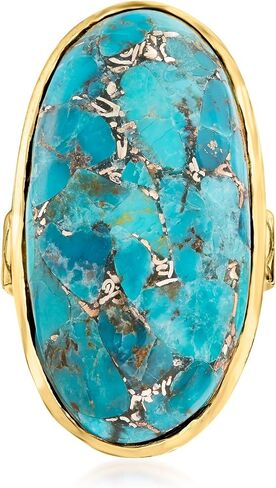 Ross-Simons Mohave Turquoise Ring in 18kt Gold Over Sterling in Kuwait