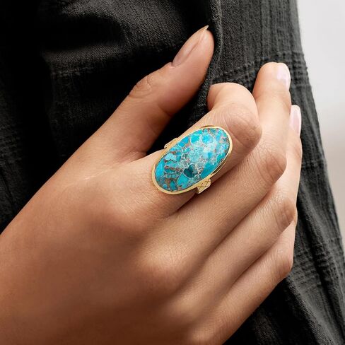 Ross-Simons Mohave Turquoise Ring in 18kt Gold Over Sterling in Kuwait