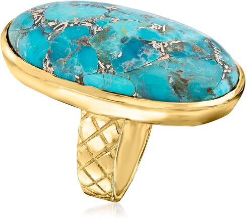 Ross-Simons Mohave Turquoise Ring in 18kt Gold Over Sterling in Kuwait