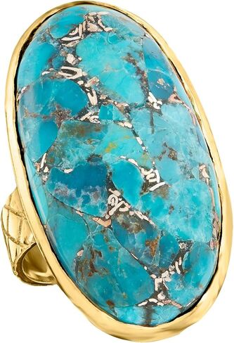 Ross-Simons Mohave Turquoise Ring in 18kt Gold Over Sterling in Kuwait