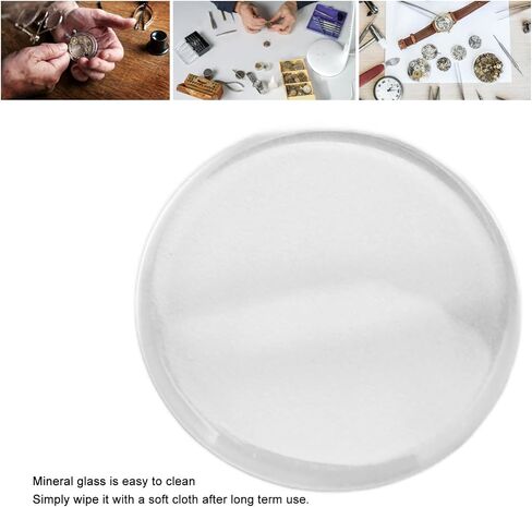 Asixxsix 59Pcs Watch Glass, Watch Crystal Lens Glass MineralGlass Watch Mirror Round Flat Watch Lens WatchGlass Replacement Part for Watchmaker Repair in Kuwait