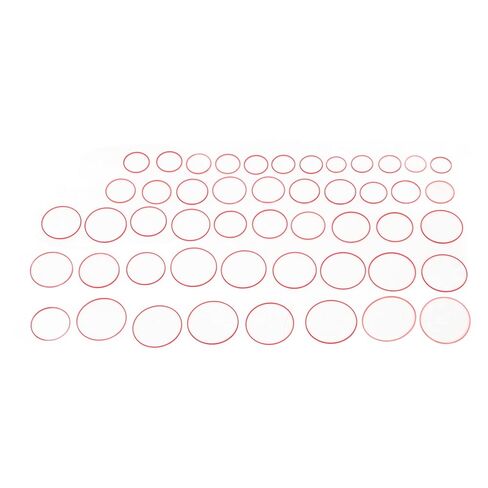 49pcs 0.9mm Height Watch Gaskets Replacement kit, Watch Rubber Washer 16 to 40mm Diameter Red Flexibility Watch Rubber Gasket in Saudi Arabia