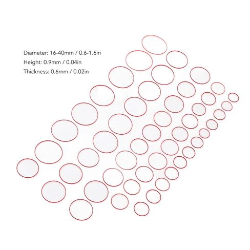 49pcs 0.9mm Height Watch Gaskets Replacement kit, Watch Rubber Washer 16 to 40mm Diameter Red Flexibility Watch Rubber Gasket in Saudi Arabia
