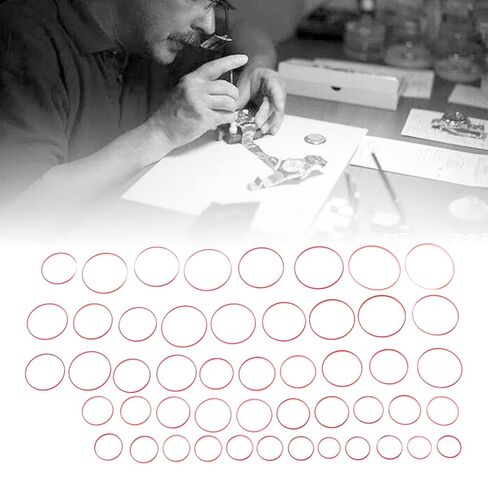 49pcs 0.9mm Height Watch Gaskets Replacement kit, Watch Rubber Washer 16 to 40mm Diameter Red Flexibility Watch Rubber Gasket in Saudi Arabia