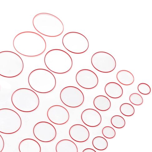 49pcs 0.9mm Height Watch Gaskets Replacement kit, Watch Rubber Washer 16 to 40mm Diameter Red Flexibility Watch Rubber Gasket in Saudi Arabia