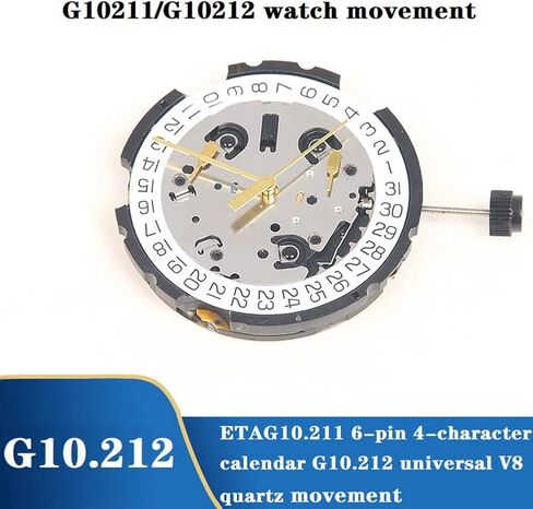 G10.212 Movement ETA G10.211 Single Calendar 4-Point 6-Pin G10.212 Universal Quartz Watch Movement Replacement in Saudi Arabia