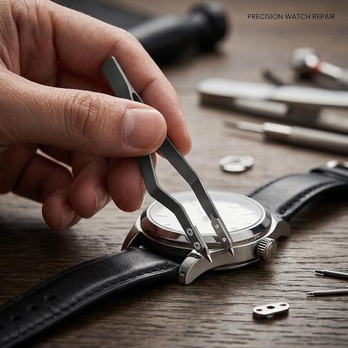 V Shaped Watch Spring Bar Tweezers Silver Aluminum Alloy Watch Band Strap Removal Installation Tool Professional Watch Repair Accessory for Watchmakers DIY Repairers Precision Maintenance Work in Saudi Arabia