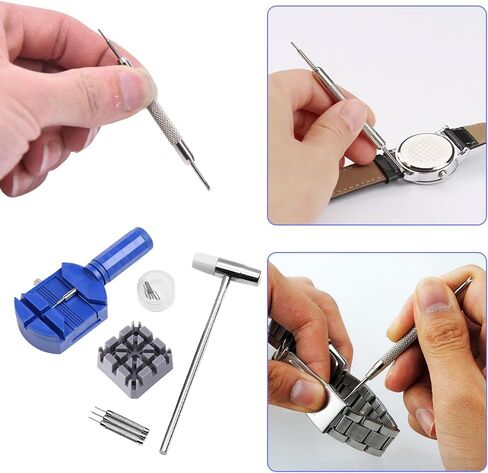 Watch Link Removal Tool Kit - Watch Repair Kit with Spring Bar Tool for Watch Band Resizing and Bracelet Adjustment, Pin Remover for Battery Replacement, Strap Sizing, Link Removal in Saudi Arabia