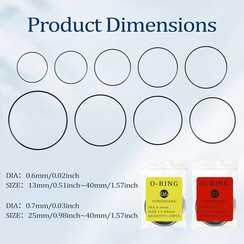 44 Pcs O Ring Watch Gasket Kit, 2 Sizes Rubber Seal O-Rings 13-40mm, Waterproof Watch Back Case Gaskets for Watch Back Cover Repair in Saudi Arabia