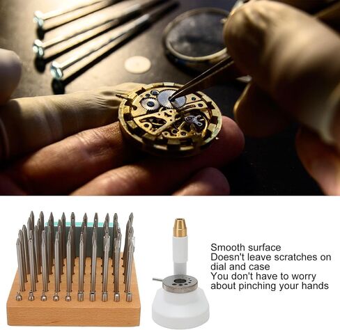 HERCHR Watch Repair Punch Kit, Watchmaker Pressing Tool Watch Press Staking Tool Set with 50 Punch Pins 10 Stakes, Back Case Closer for Closing the Cover Repairing in Kuwait