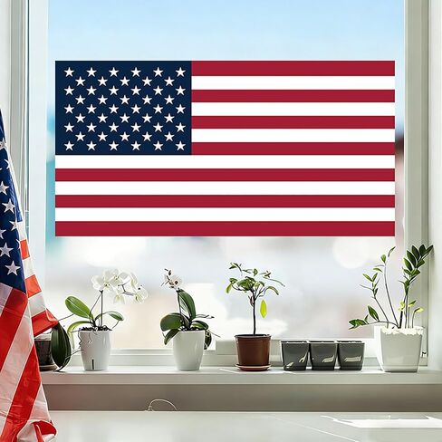 250th Anniversary USA Window Clings for Glass Windows, American Flag Window Stickers 4th of July Double-Sided Reusable Static Window Decals for Party Home Classroom Decorations 1 Sheet, PVC Material in Saudi Arabia