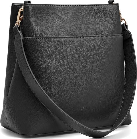 GEMIU Women’s Top-Grain Leather Shoulder Bag, Pebbled Cowhide Crossbody Purse with Detachable Adjustable Strap in Kuwait