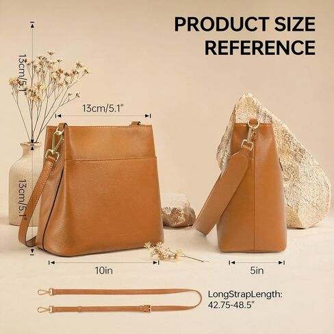 GEMIU Women’s Top-Grain Leather Shoulder Bag, Pebbled Cowhide Crossbody Purse with Detachable Adjustable Strap in Saudi Arabia