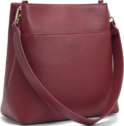 GEMIU Women’s Top-Grain Leather Shoulder Bag, Pebbled Cowhide Crossbody Purse with Detachable Adjustable Strap in Saudi Arabia