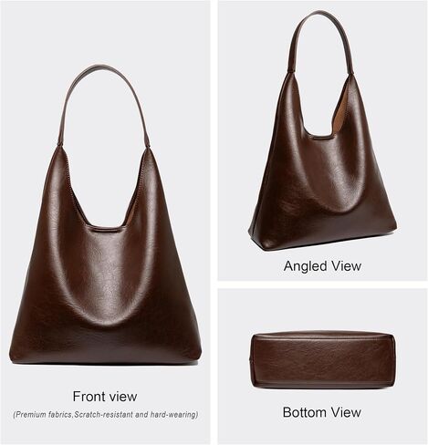 Hobo Tote Bag for Women, Large Capacity Soft Vegan Leather Shoulder Bag with Inner Pouch for Work Casual in Kuwait