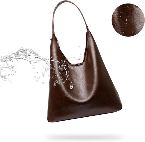 Hobo Tote Bag for Women, Large Capacity Soft Vegan Leather Shoulder Bag with Inner Pouch for Work Casual in Kuwait