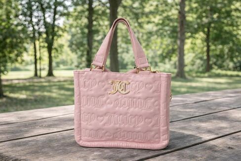 Juicy Couture Women’s Pink League Mini Tote Crossbody Handbag with Logo Embossing & Removable Pouch (Chiffon Pink) in Kuwait