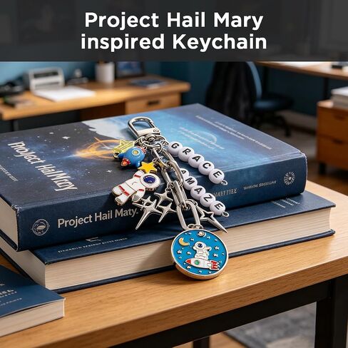 AICase for Project Hail Mary Merch Keychain with Astronaut, Rocket and Star Charms,Multicolor Enamel Rocky Grace Amaze Shirt Hat Outfit Poster Sticker Plush Merchandise Gifts for Fans Bag Birthday in Kuwait