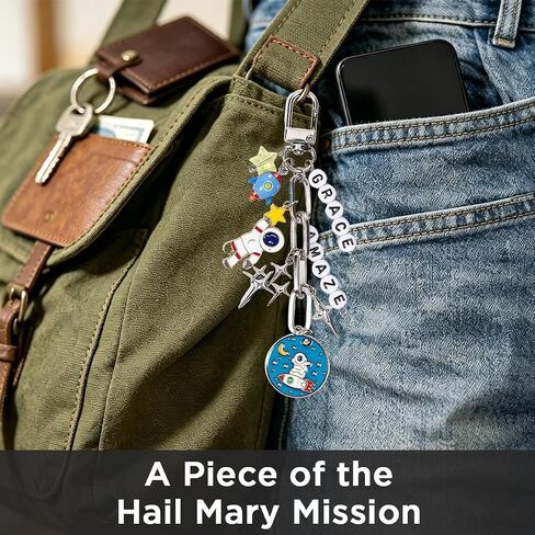 AICase for Project Hail Mary Merch Keychain with Astronaut, Rocket and Star Charms,Multicolor Enamel Rocky Grace Amaze Shirt Hat Outfit Poster Sticker Plush Merchandise Gifts for Fans Bag Birthday in Kuwait
