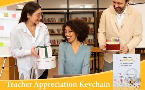 Bee Keychain Gifts for Women, Cute Key Chain with Thank You Card and Envelope, Teacher Appreciation End of Year Graduation Gifts Keyring for Mentor in Kuwait