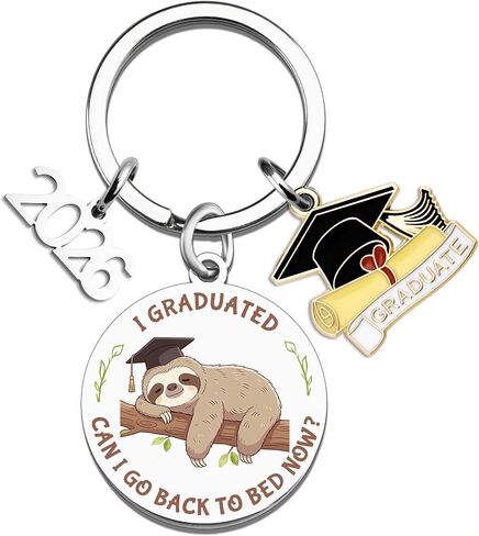 Funny Sloth Gifts 2026 Graduation Keychain Class of 2026 Graduation Gifts Graduate Gift for Him Her Humorous College High School Graduate Souvenir Key Ring in Saudi Arabia