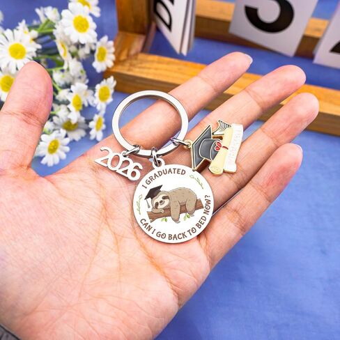 Funny Sloth Gifts 2026 Graduation Keychain Class of 2026 Graduation Gifts Graduate Gift for Him Her Humorous College High School Graduate Souvenir Key Ring in Saudi Arabia