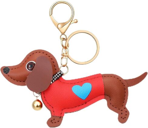 Dachshund Keychain & Bag Charm, 1 Pc PU Leather Wiener Dog Gifts for Women, Cute Animal Purse Charms in Saudi Arabia